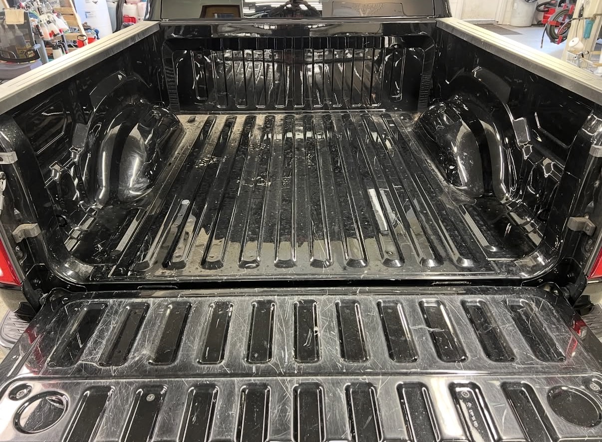 Truck bed before spray-in bedliner full view