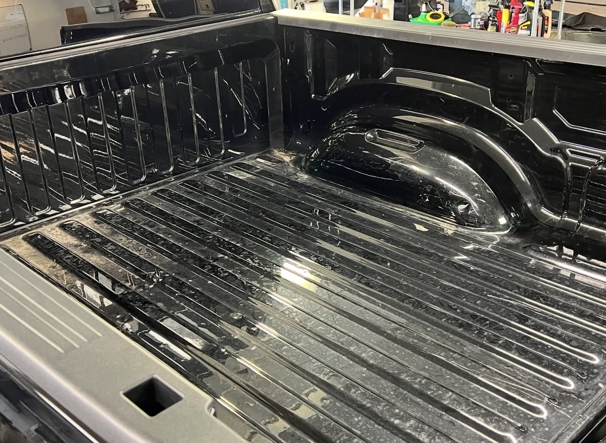 Truck bed before spray-in bedliner side view
