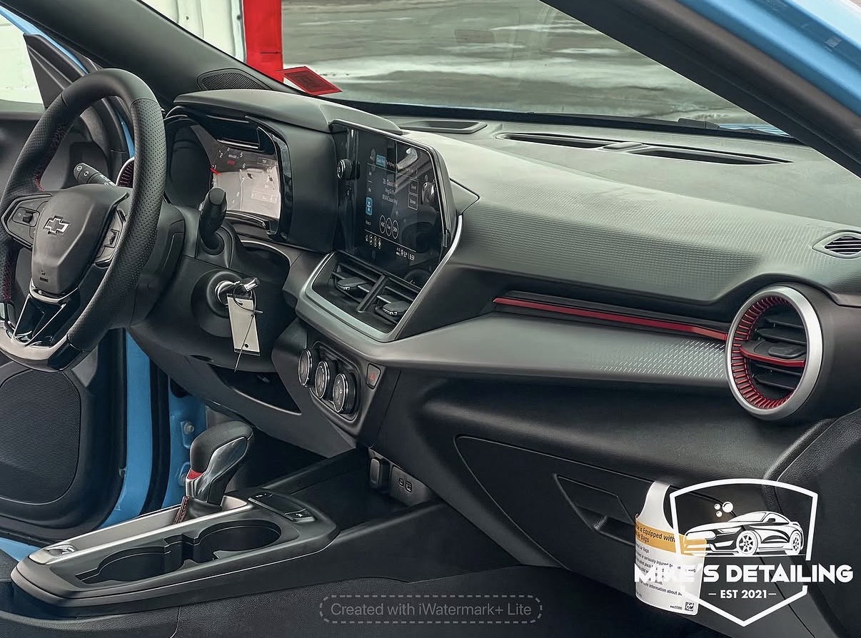 Blue Chevrolet Trax clean interior detail
