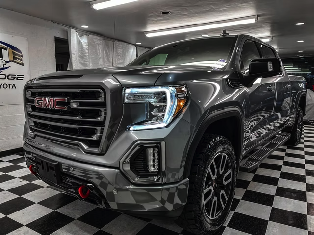 Gray GMC truck detailed in Mike's Detailing shop